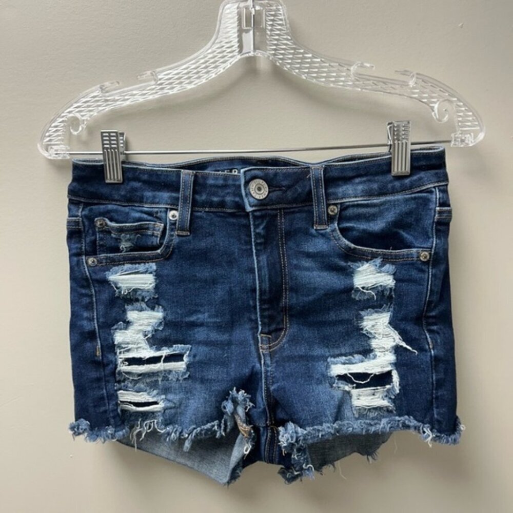 American Eagle Hi‎ Rise Shortie Jean Shorts